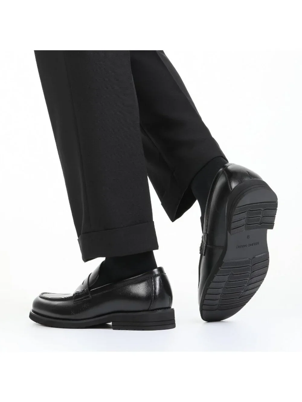 Men's Black Penny Loafers Slip-On Business Office Wedding Formal Dress Shoes